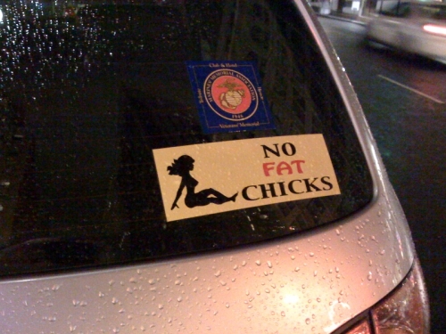 Tagged no fat chicks sticker SF Union Square